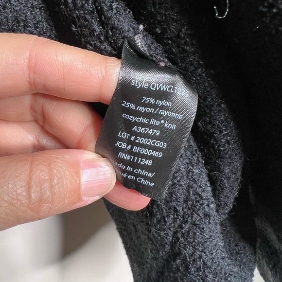 Barefoot Dreams CozyChic Notch Collar Black Cardigan blazer heavy Large - Picture 6 of 7